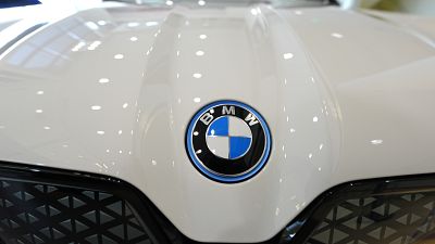 An iX electric sports-utility vehicle on display in the showroom of a BMW dealership, Colorado, US. 22 July 2024.