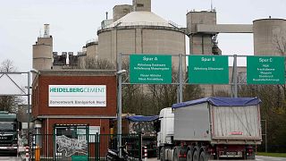 A cement production plant of Heidelberg Materials is pictured in Ennigerloh, Germany, Monday, Feb. 26, 2024. Cement production is one of the biggest emitter of carbon dioxide 