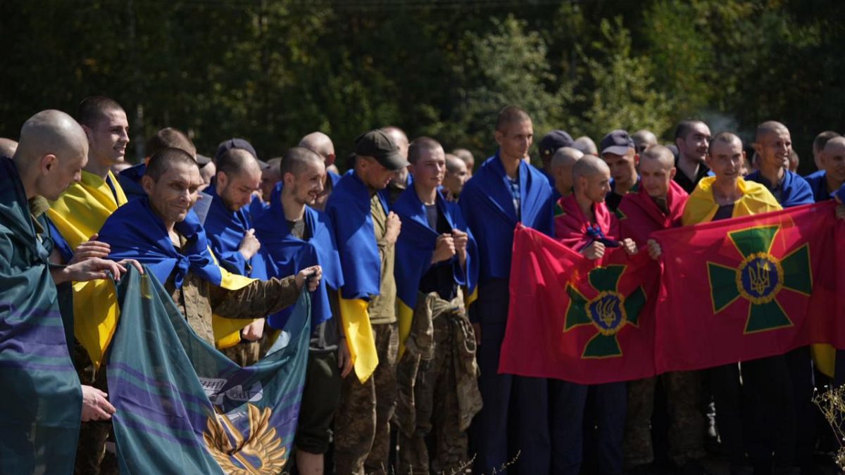 Ukrainian prisoners of war freed by Russia in prisoner swap, Kyiv, Ukraine, August 24th 2025