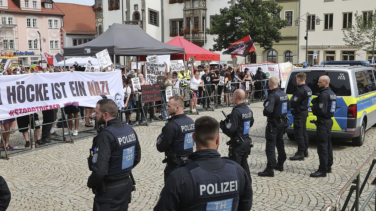 Demonstration against right-wing extremism in the run-up to the federal election in Thuringia