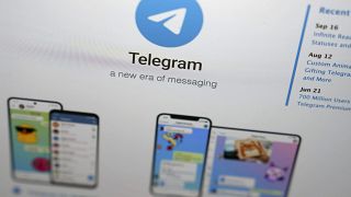 La página web de Telegram en la pantalla de un portátil en Múnich, 17 de octubre de 2022.