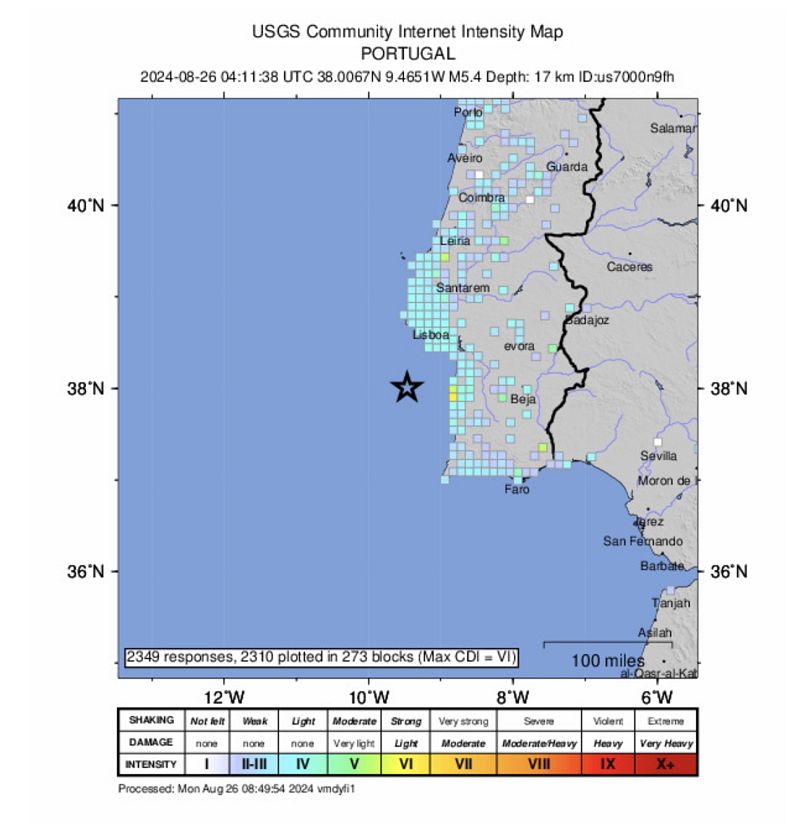 USGS Community Internet Intensity map