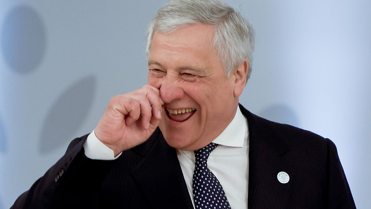 FILE: Italian Foreign Minister Antonio Tajani reacts during a meeting on the second day of a G7 foreign ministers meeting on Capri island, 18 April 2024