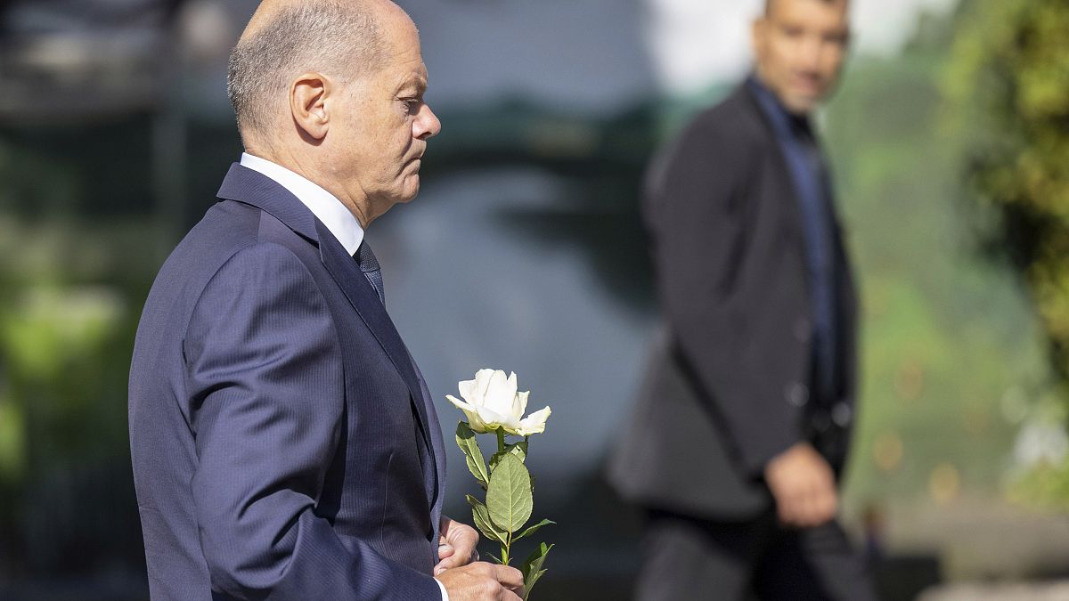 Almanya Şansölyesi Olaf Scholz, Solingen, 26 Ağustos 2024.