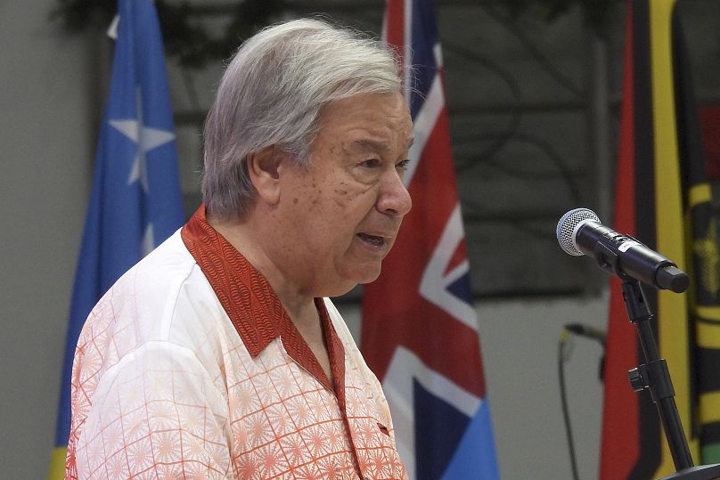 United Nations Secretary-General Antonio Guterres speaks at the opening of the annual Pacific Islands Forum.
