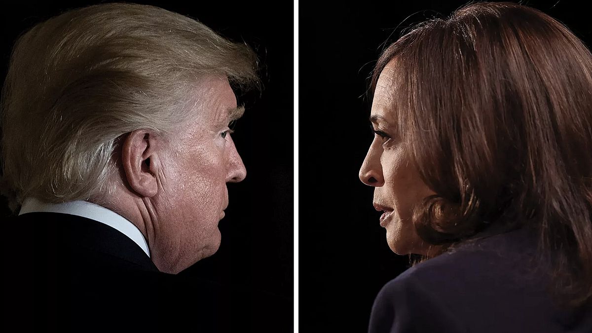 Amerika Birleşik Devletleri (ABD) başkan adayları Kamala Harris ve Donald Trump.