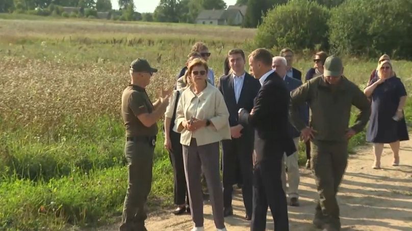 Latvia and Lithuania's foreign ministers Baiba Braze and Gabrielius Landsbergis meet in the Lithuanian town of Adutiškis.