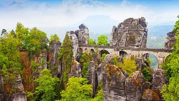 Germany's scenic Bastei Bridge is accessible from Dresden and Prague.