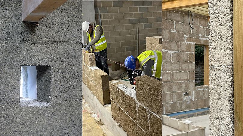 La invención de lbloque de hempcrete implica que el material puede ser usado sin ser especialista