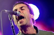 Oasis singer Liam Gallagher, seen as they perform at the Roskilde Festival in Roskilde, Denmark, Friday, July 3 2009