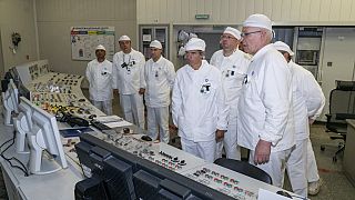 Il capo dell'Aiea Rafael Grossi visita la centrale nucleare di Kursk fuori dalla città di Kurchatov, nella regione di Kursk, Russia, martedì 27 agosto 2024