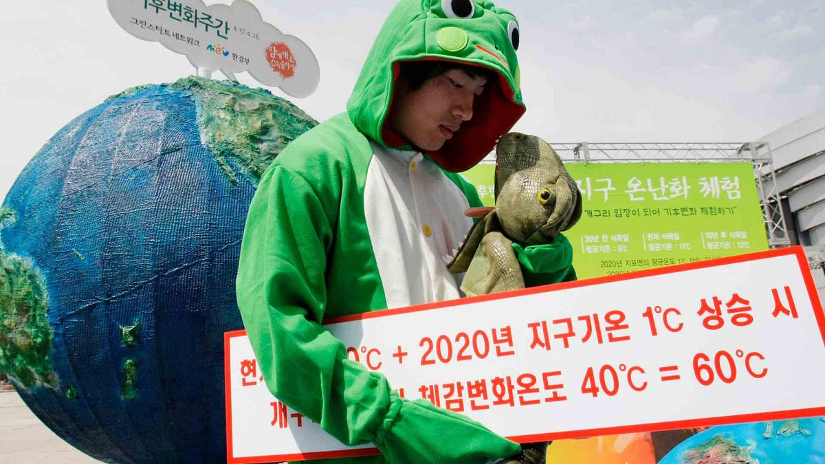 Protestas climáticas en Corea. 