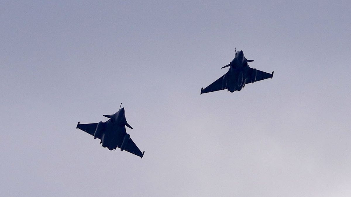 Dos aviones Rafale en pleno vuelo