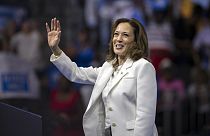 La candidata democratica alla Casa Bianca e attuale vicepresidente degli Stati Uniti Kamala Harris