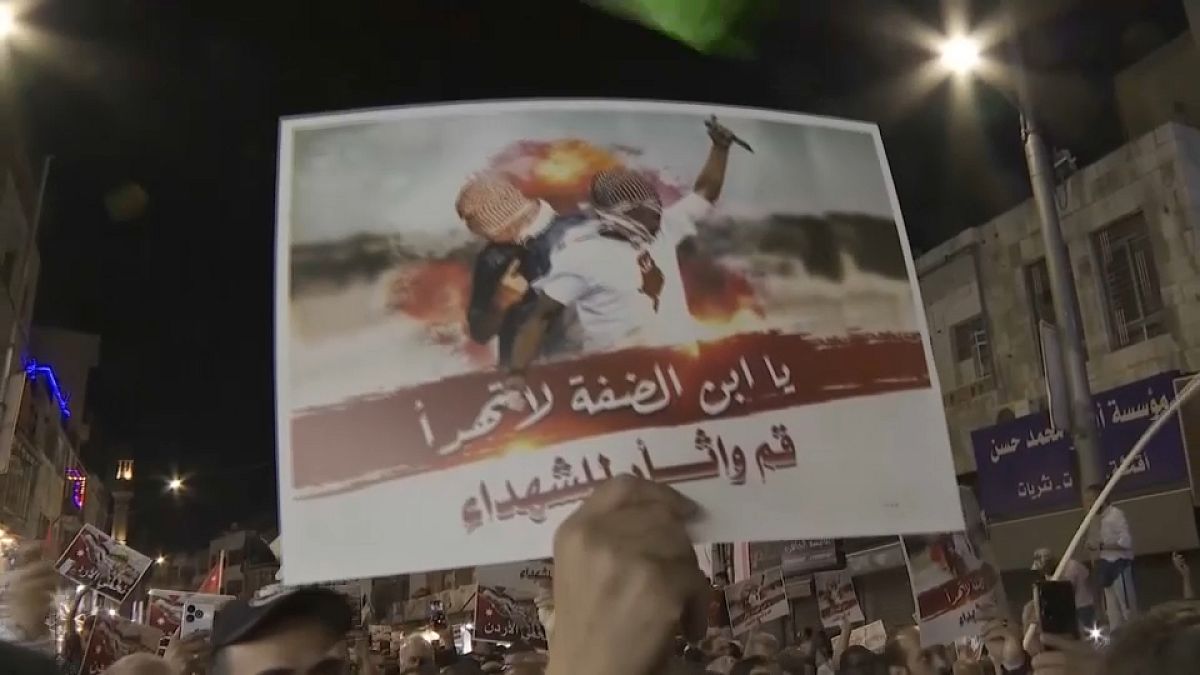 Protests in Amman condemn the deadly Israeli war in Gaza and military operations in the West Bank