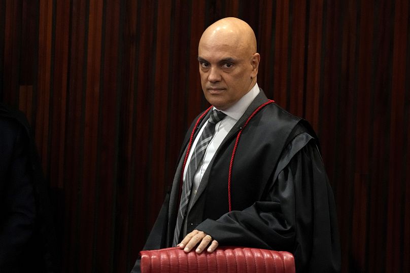 Brazilian Supreme Court Chief Justice Alexandre de Moraes arrives for a court hearing in Brasilia, June 22, 2023