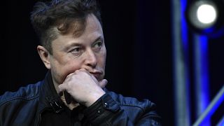 Tesla and SpaceX chief executive officer Elon Musk listens to a question as he speaks at the SATELLITE Conference and Exhibition in Washington, March 9, 2020. 