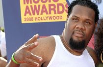 DJ Fatman Scoop, Los Angeles'taki Paramount Pictures Studio Lot'ta düzenlenen 2008 MTV Video Müzik Ödülleri'nde poz veriyor, 7 Eylül 2008.