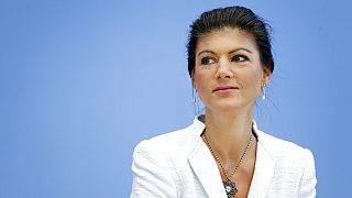 Sahra Wagenknecht arriva alla prima conferenza stampa del nuovo movimento politico “Stand Up” a Berlino (4 settembre 2018)