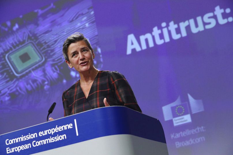 ARCHIVO - Margrethe Vestager, Comisaria Europea para Europa en la Era Digital en Bruselas, miércoles 7 de octubre de 2020.