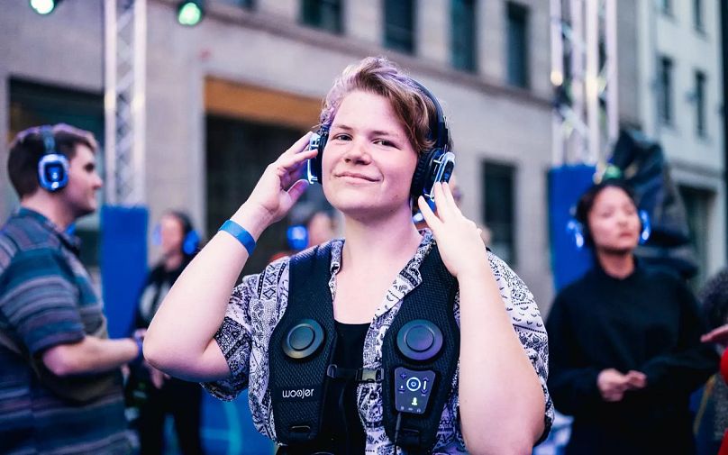 Woojer vibration vests are available at Deaf Rave.