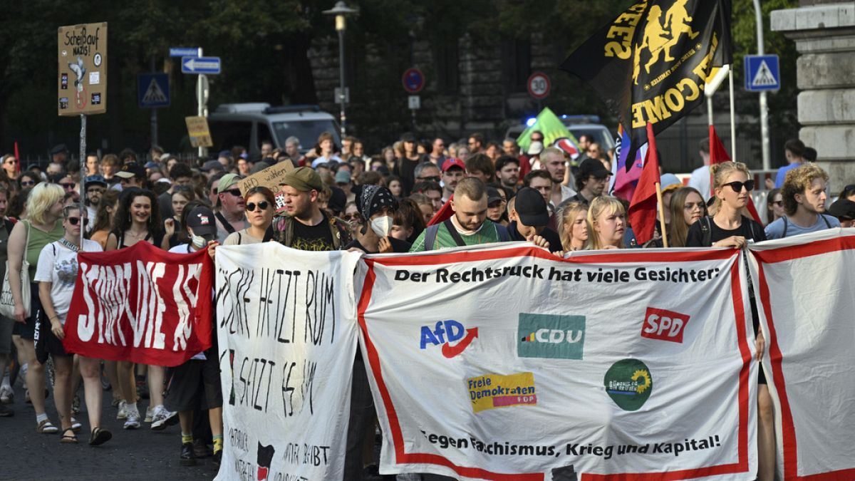 A demonstration against the rise of the far-right in Germany.