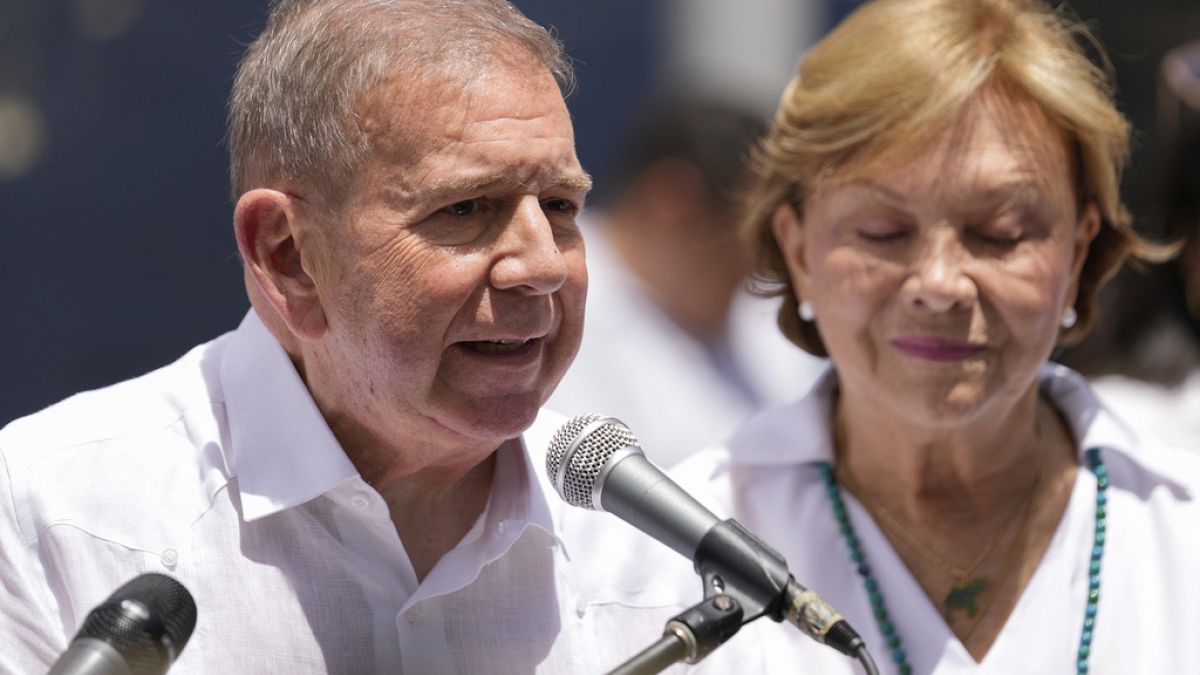 El candidato presidencial Edmundo González Urrutia en Caracas el 28 de julio