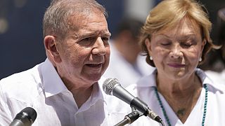 El candidato presidencial Edmundo González Urrutia en Caracas el 28 de julio