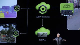 El presidente y consejero delegado de Nvidia Corporation, Jensen Huang, habla en la feria Computex 2024 celebrada en Taiwán en junio de este año.