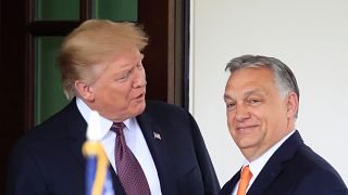  Donald Trump Primeiro-ministro húngaro Viktor Orbán na Casa Branca em 2019.