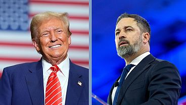 Donald Trump (izquierda) y Santiago Abascal, de Vox, (derecha). 