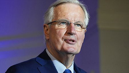 Michel Barnier bei einer Pressekonferenz in Paris. 14. März 2022