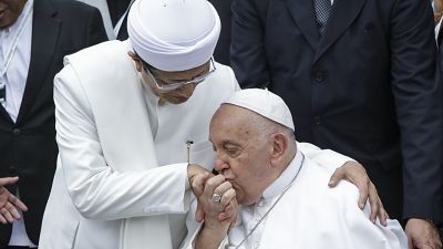 Papa Francesco con il Grande imam, Nasaruddin Umar