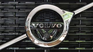 A Volvo XC 90 is displayed at Volvo Cars showroom in Stockholm, Sweden