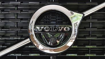 A Volvo XC 90 is displayed at Volvo Cars showroom in Stockholm, Sweden