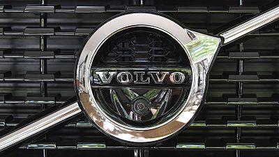 A Volvo XC 90 is displayed at Volvo Cars showroom in Stockholm, Sweden