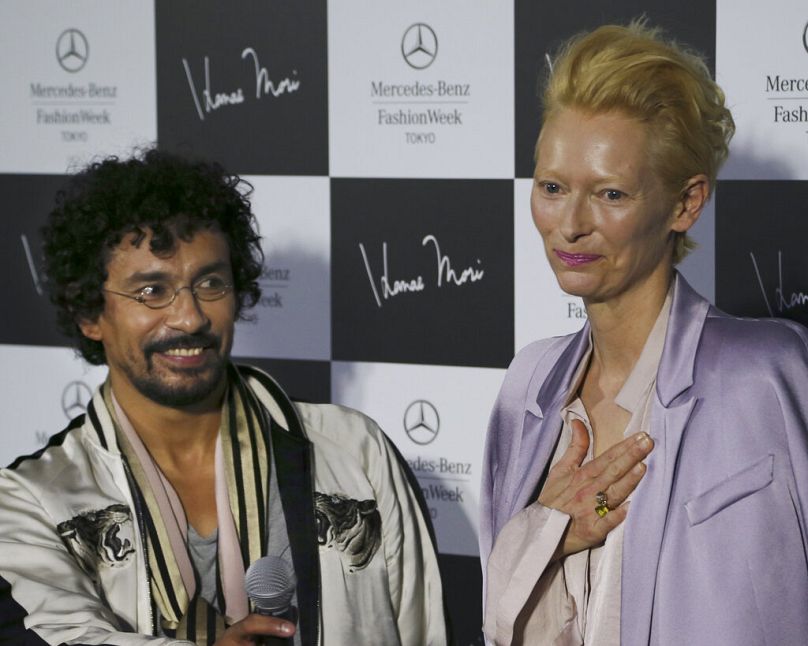 Haider Ackermann with Tilda Swinton in 2014