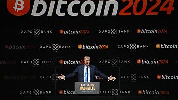 Donald Trump da un discurso en la Conferencia Bitcoin 2024 en Nashville, EE.UU.