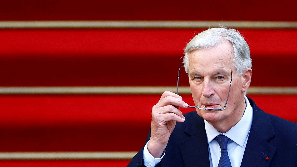 New French prime minister Michel Barnier attends the handover ceremony, Thursday, Sept. 5, 2024 in Paris. 