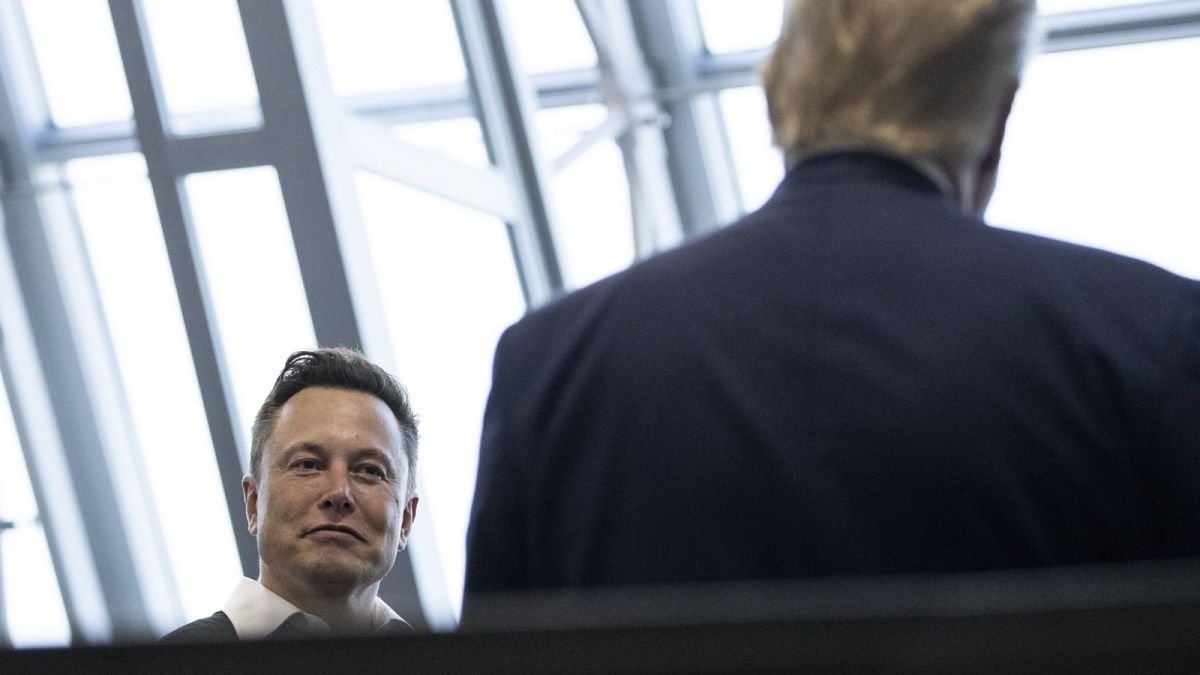 Archív fotó: Elon Musk Donald Trumppal beszélget