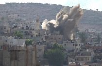 Explosion and smoke rising from within Jenin refugee camp