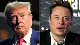 Former US President Donald Trump (left); Tesla, SpaceX CEO Elon Musk (right).