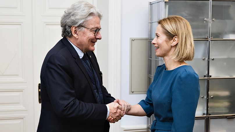 Thierry Breton (candidat de la France) et Kaja Kallas (candidate de l'Estonie).