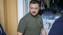 Il presidente ucraino Volodymyr Zelensky arrivato a Cernobbio, in Italia, per il Forum economico internazionale Ambrosetti, 6 settembre 2024