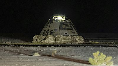 Die unbemannte Boeing Starliner-Kapsel nach der Landung in White Sands, 6. September 2024