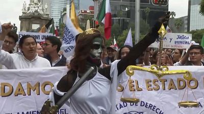 Meksikalılar, tartışmalı seçim yasasını protesto ediyor.