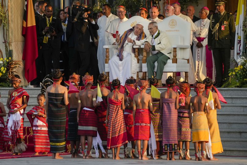 Papa Francesco con il presidente di Timor-Est, José Manuel Ramos-Horta