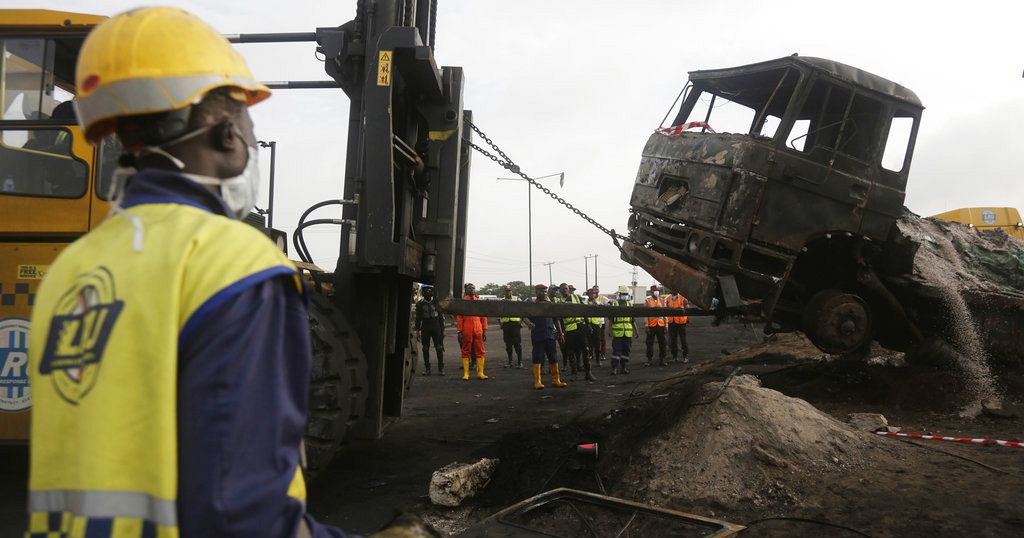 Nigeria fuel tanker explosion kills more than 50 in deadly collision