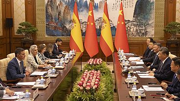 A spanyol és a kínai küldöttség tárgyalása Pekingben 2024.09.09-én. 