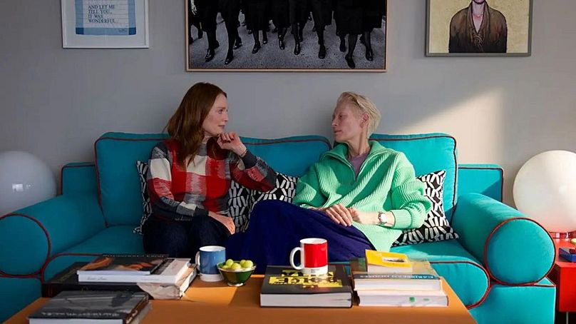 Julianne Moore and Tilda Swinton in 'The Room Next Door'